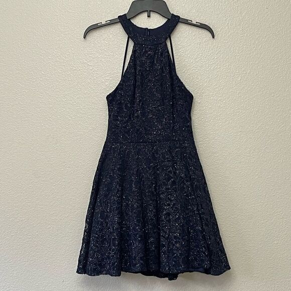 B Smart Navy Semi Formal Dress Juniors Size 7 - Picture 1 of 6